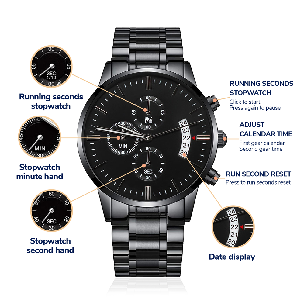 Black Chronograph Watch – Classic Men's Luxury Timepiece