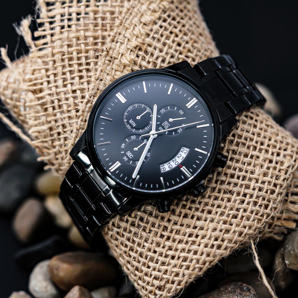 Black Chronograph Watch – Classic Men's Luxury Timepiece