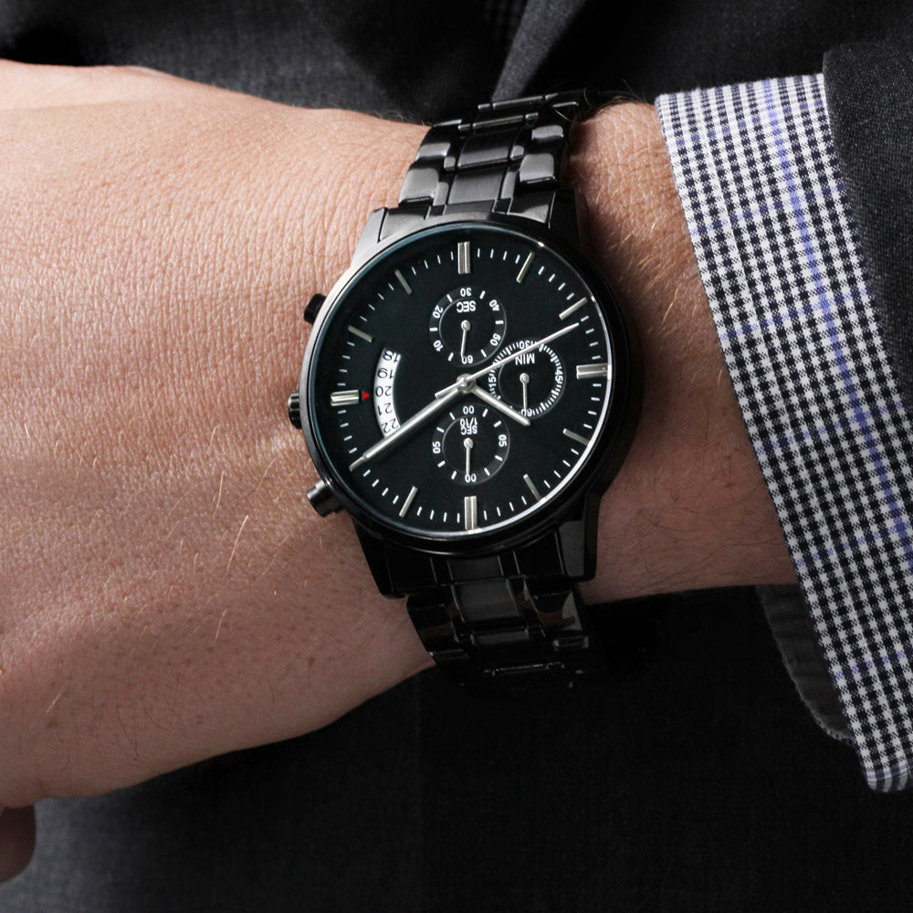 Black Chronograph Watch – Classic Men's Luxury Timepiece