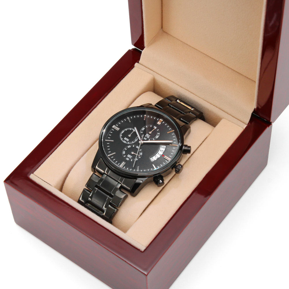 Black Chronograph Watch – Classic Men's Luxury Timepiece
