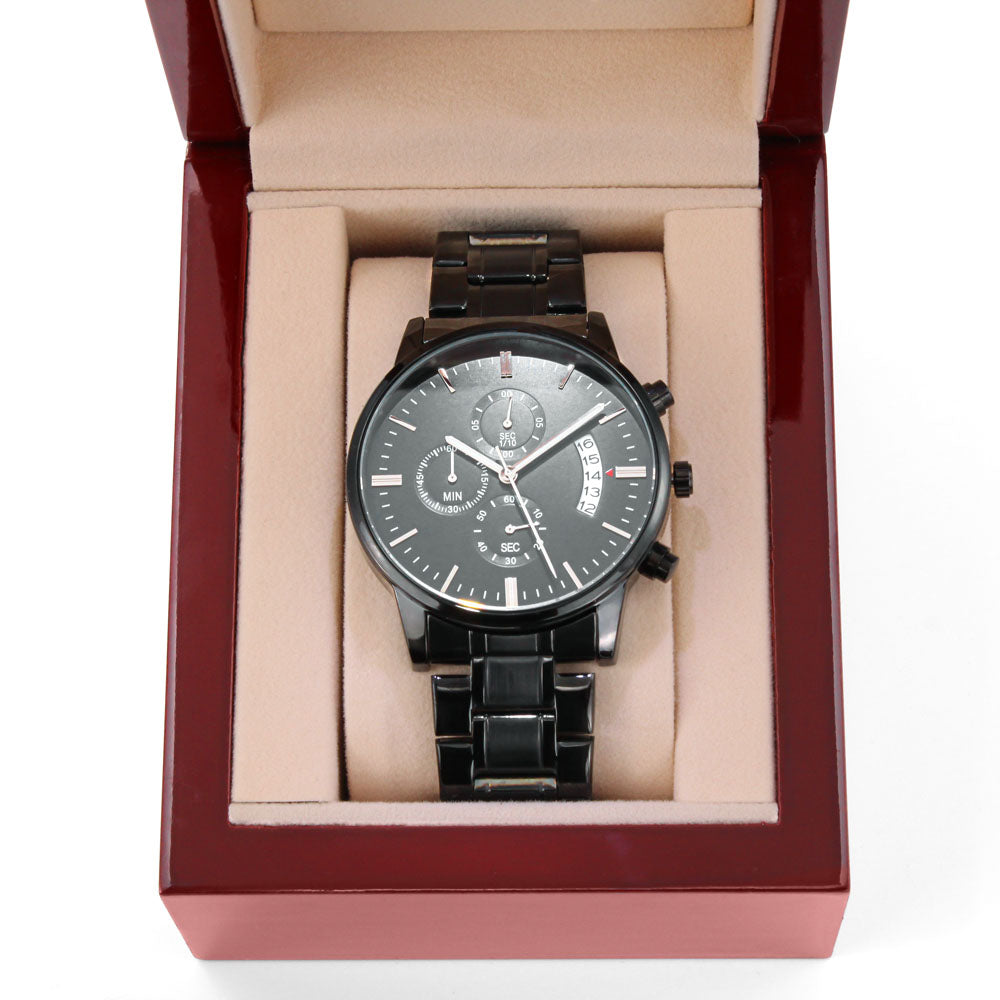 Black Chronograph Watch – Classic Men's Luxury Timepiece