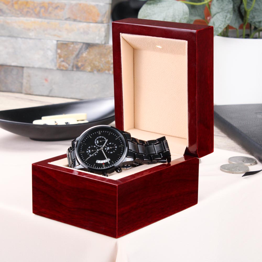 Black Chronograph Watch – Classic Men's Luxury Timepiece