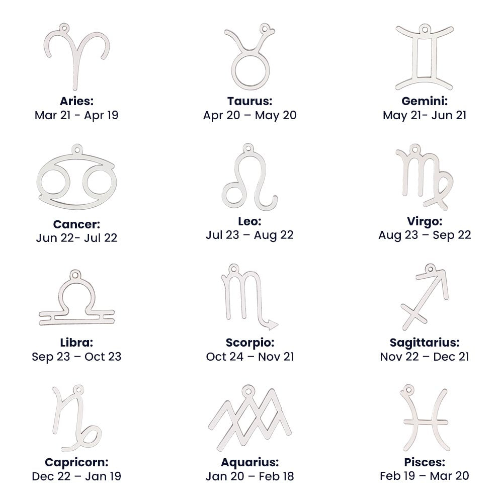 Personalized Zodiac Sign Necklace – Star Sign Jewelry for Birthday or Anniversary
