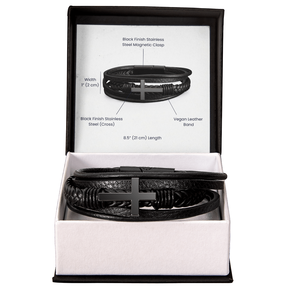 Bold Cross Guardian Men's Bracelet – Strength, Faith & Style
