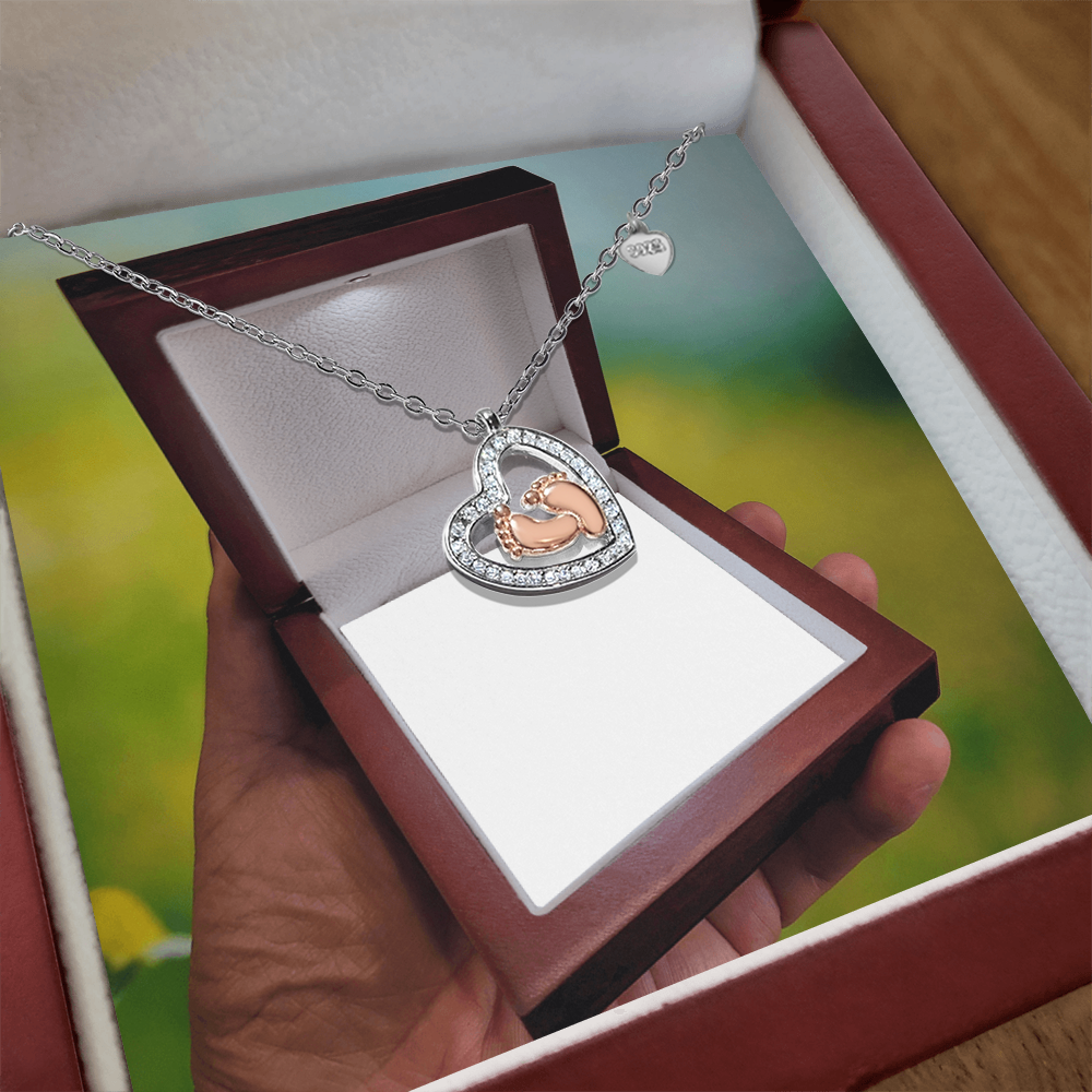 Baby Feet Heart Necklace – Perfect Gift for New Moms