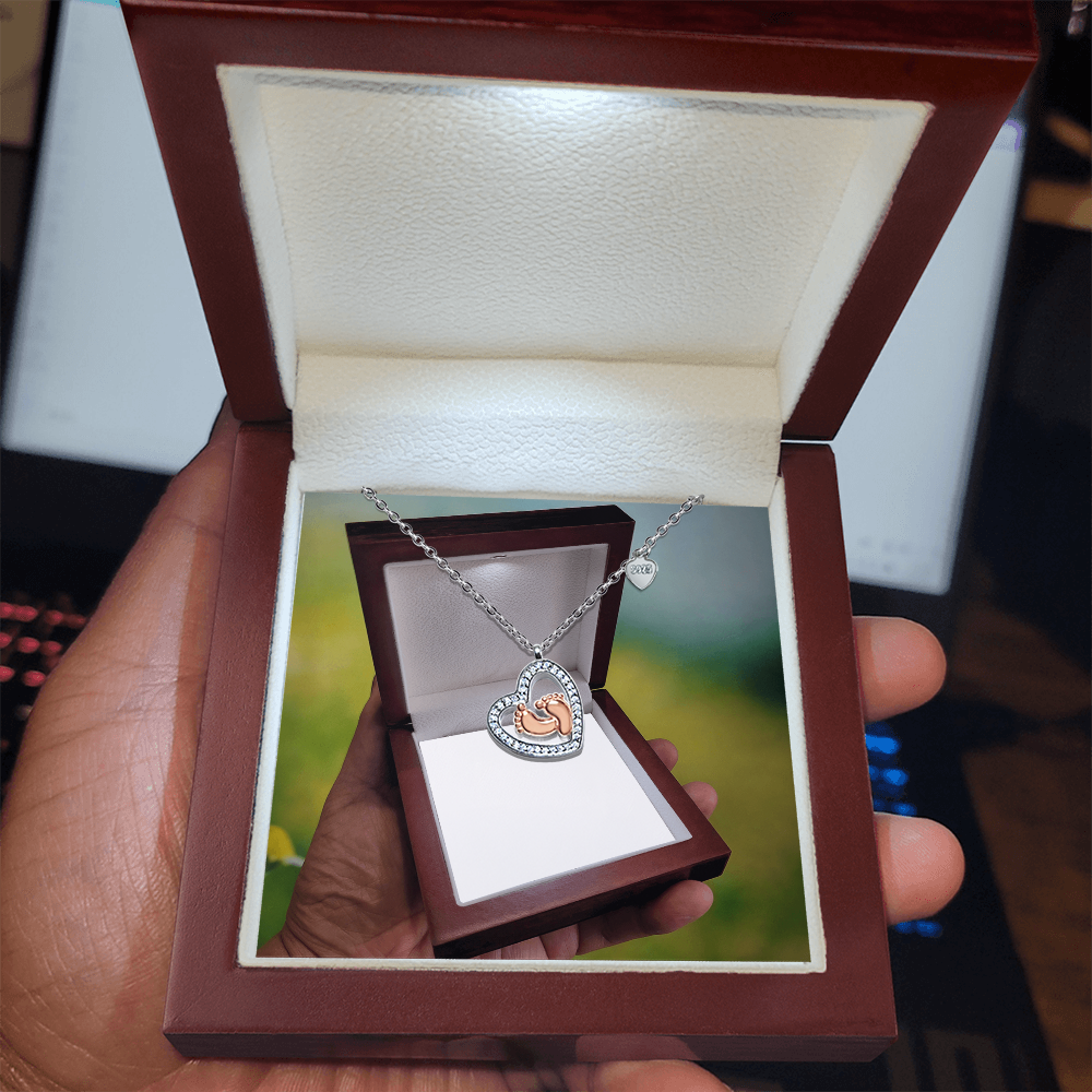 Baby Feet Heart Necklace – Perfect Gift for New Moms