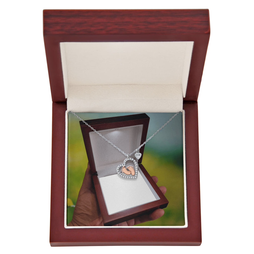 Baby Feet Heart Necklace – Perfect Gift for New Moms