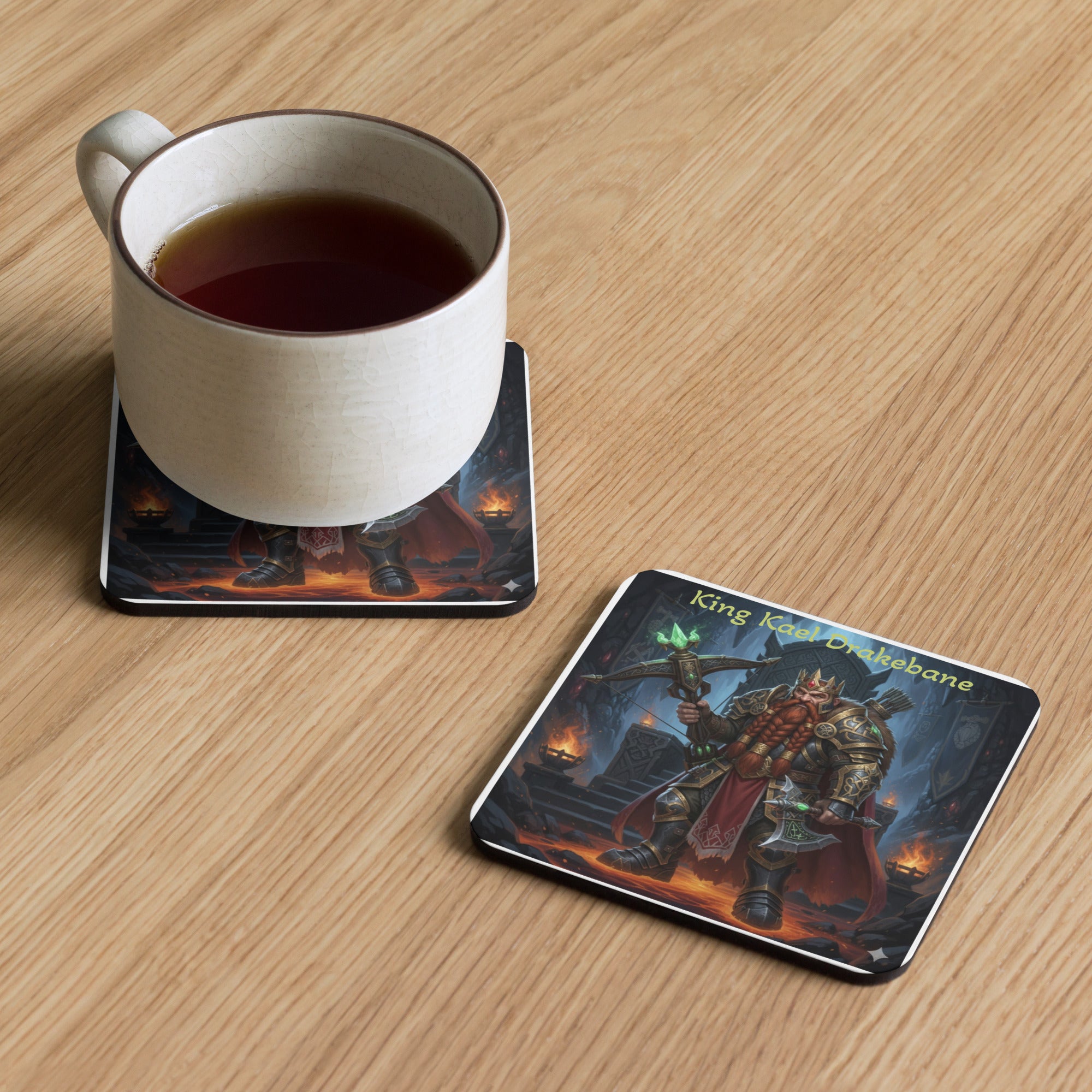 King Kael Drakebane fantasy Dwarf series- Cork-back coaster